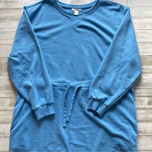 Joe Fresh Sky Blue Terry Cotton Crew Neck Dress